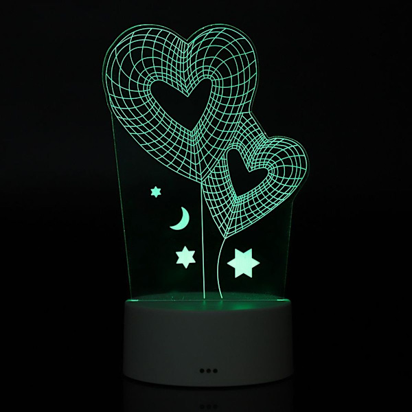 4.5V USB 3D Illusion Visual Romantic Night Lamp 7 Colors KLB