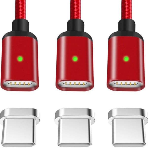 iPhone-laddningskabel, [3 stycken 1M] Lightning-kabel nylon röd