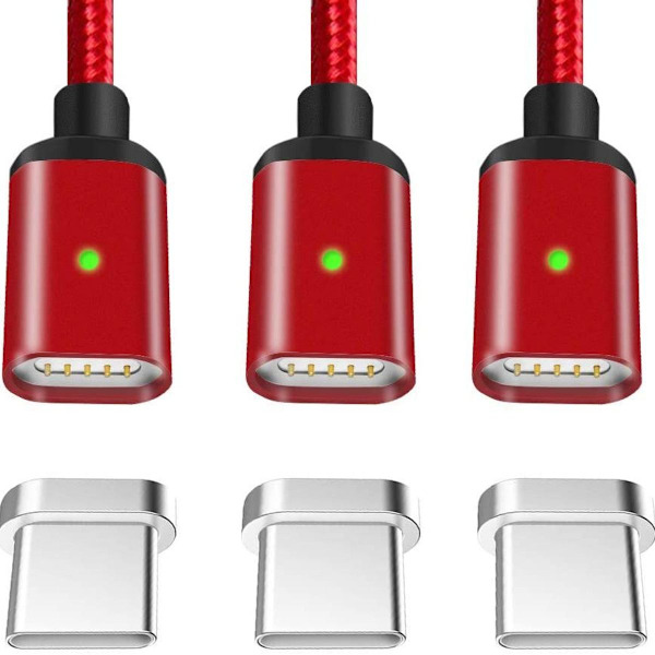 iPhone-latauskaapeli, [3 kappaletta 1M] Lightning-kaapeli nailon punainen