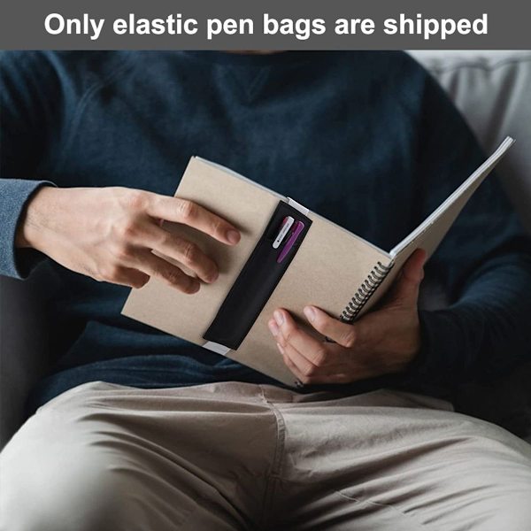 3-pack pennfodral i läder, pennfodral i läder, elastiskt svart