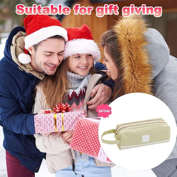 Pencil Case, Pencil Case, Stor Kapacitet Studerende Taske, Grå Grøn KLB