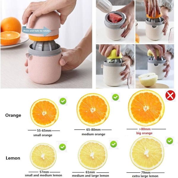 Citrus Juicer Enkel Manuell Citronpress Liten Bärbar Primär Färg