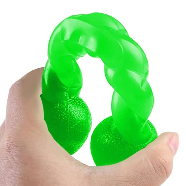 Hundleksak för tänder, gummispiral tuggben grön KLB