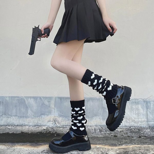 Rosa Love Sock Sleeves Cross Border Hot Lolita Sleeves Svart KLB