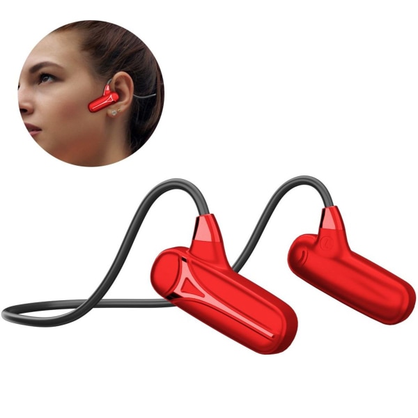 Open Ear Red Wireless Bone Conduction hörlurar