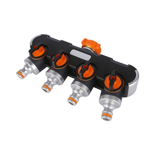 4-vejs haveslangedeler, 1/2 tommer clip-on hjælpehaneadapter til haveslange