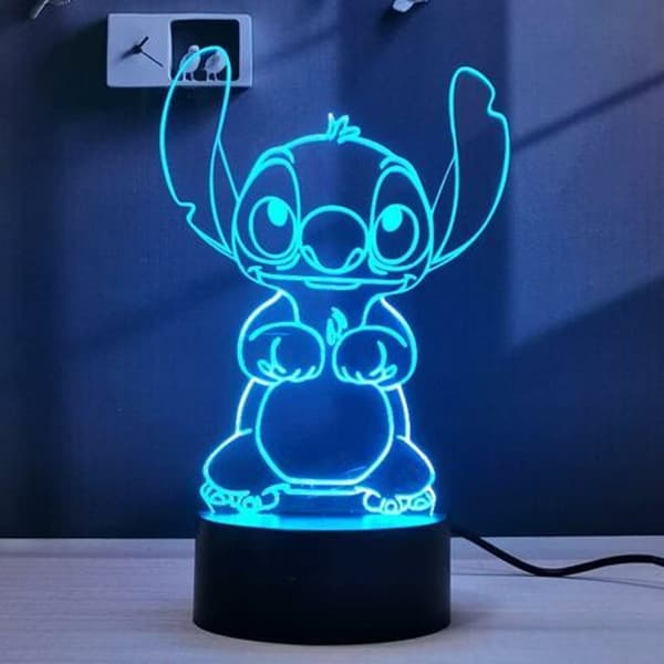 Litzee 2 i 1, Lilo og Stitch, 3D illusion anime LED lampe, KLB