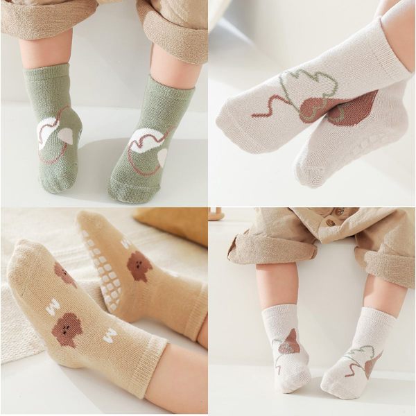 Pairs Toddler halkfria strumpor, Baby halkfria strumpor Toddler M KLB