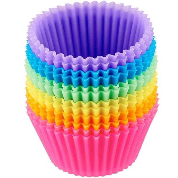 Silikonformar för muffins, tåliga silikonformar för bakning, 12-pack KLB