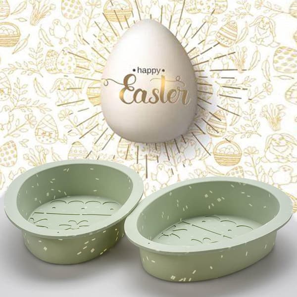 Egg Tart Former, Påske Silikon Egg Sjokolade Former 2 Pakke Stor Knuselig