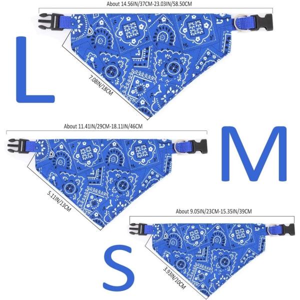 Modehunde Bandana-tørklæder, der kan justeres til lille hundehvalp (L, blå)