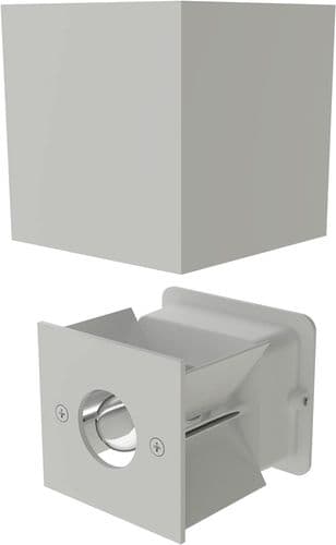 ledscom.de Vegglampe for utendørs, hvit, IP65, opp- og nedlys + LED-lampe
