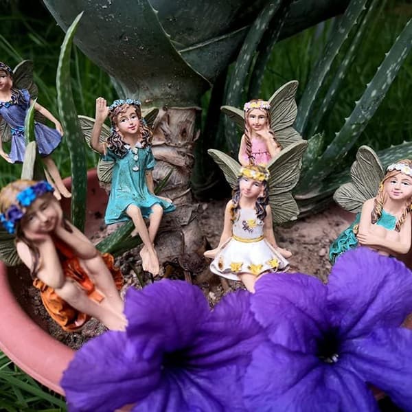 6 Miniatyr Feer för Inomhus- och Utomhusbruk