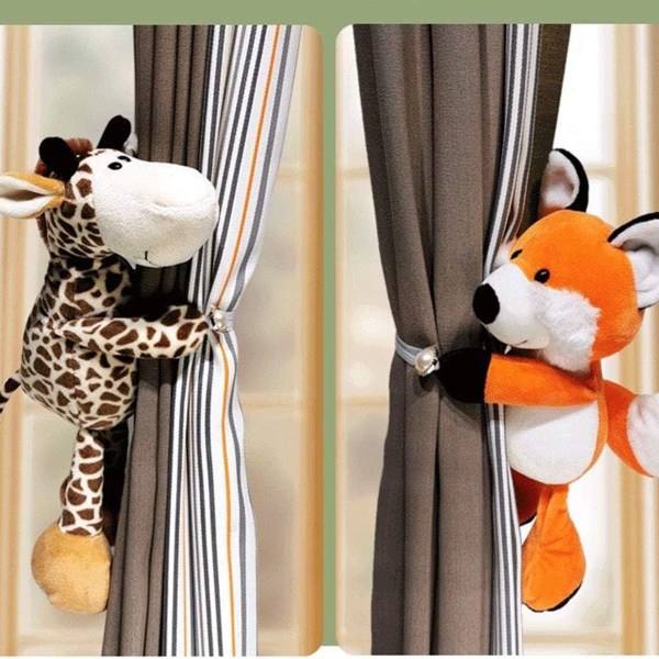 Cartoon curtain kisses cute plush fox curtain button T Fox KLB