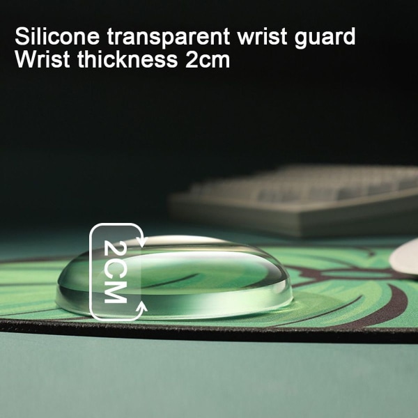 Ergonomisk lotusbladsmusmatta med transparent handledsstöd