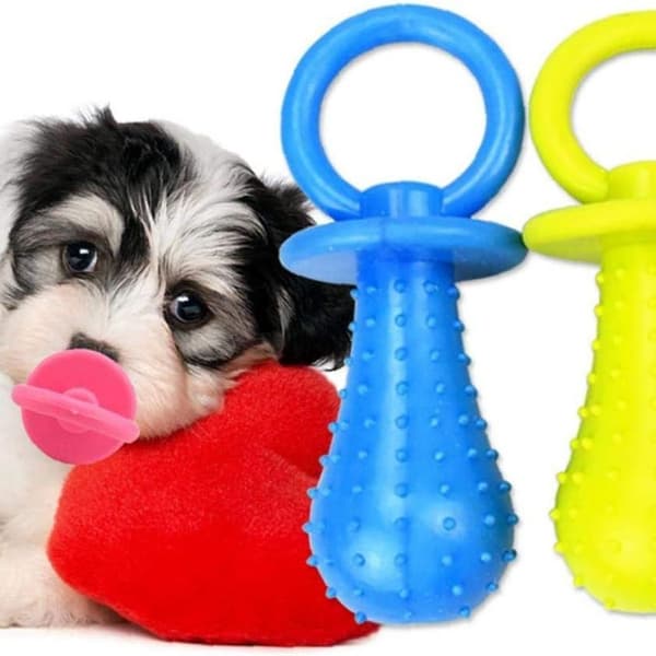 Hundleksaker, gummiflaska, nappform, hundtuggleksaker, tuggbara KLB