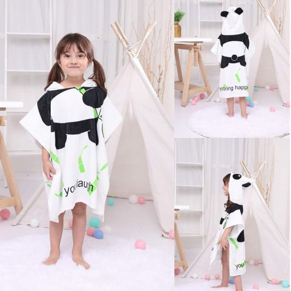 Børne Hætte Bomuld Hætte Håndklæde Bad/Strand Poncho Panda