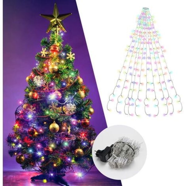 LED juletræ lyssnor 280 LED'er 2,8m Udendørs juleguirlande med RGB ring