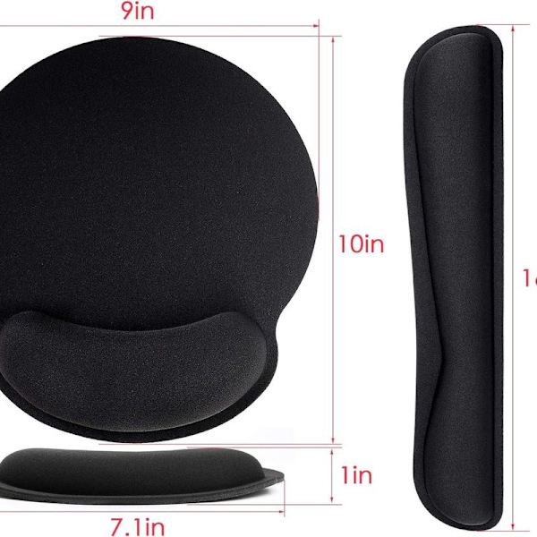 Ergonomisk musemåtte med håndledsstøtte, premium memory foam 4