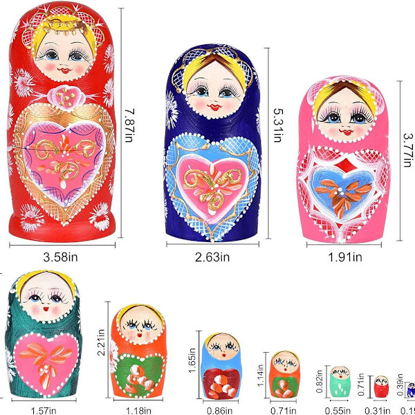 Rysk trädocka Matryoshka stapelbar handgjord leksak KLB