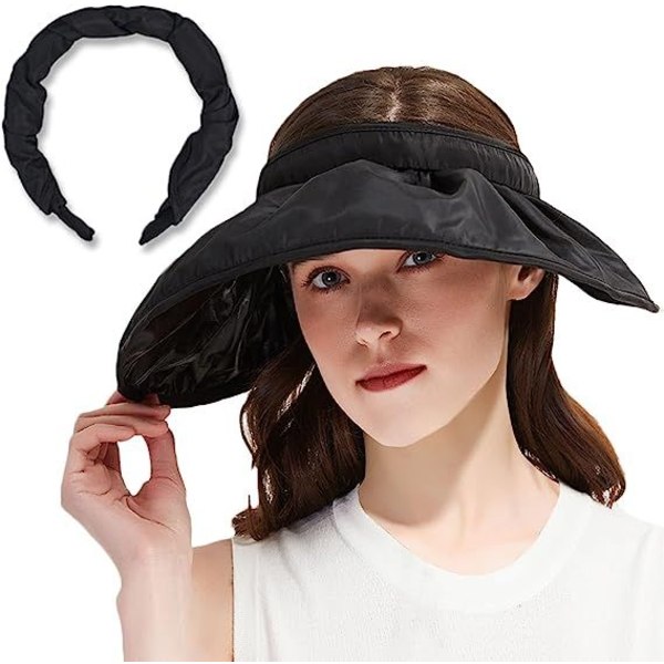 Naisten visiiri, UV-suojattu cap, visiirin cap, leveälierinen rantahattu, cap, UPF50+, ulkoiluun, rantamatkoille, juoksuun