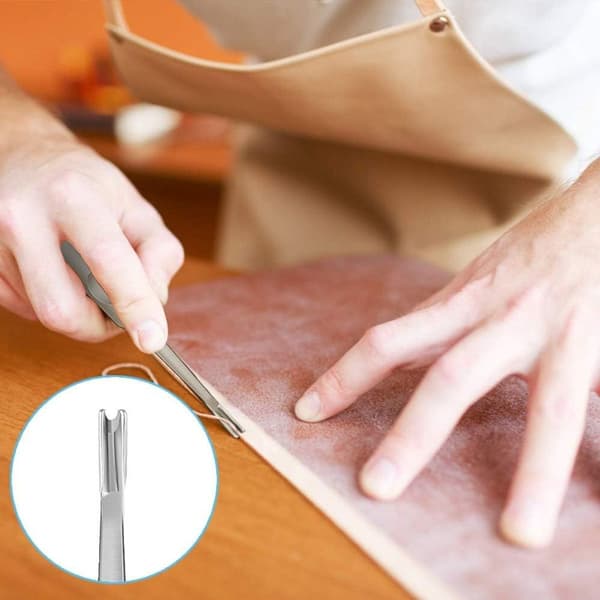 8 stk. DIY læder U/V-formet riller, håndlavede læderværktøjer, KLB