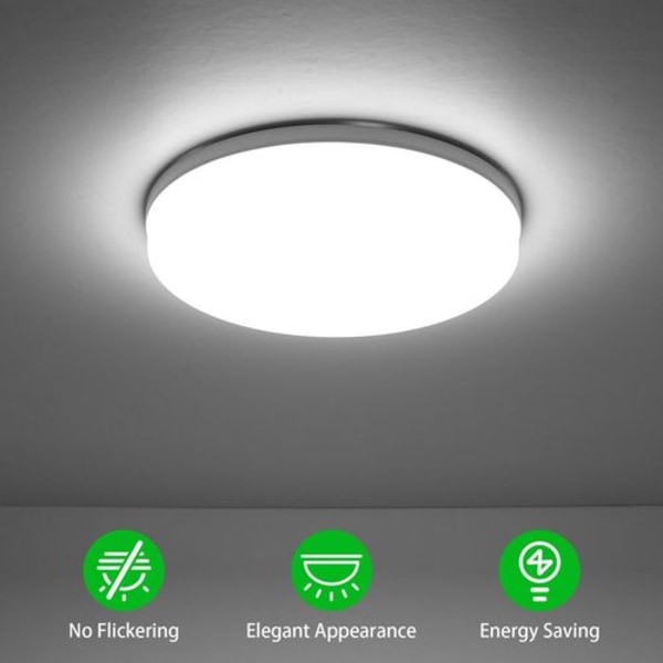 LED taklampe, innfelt, 24W, rund taklampe for kjøkken og soverom