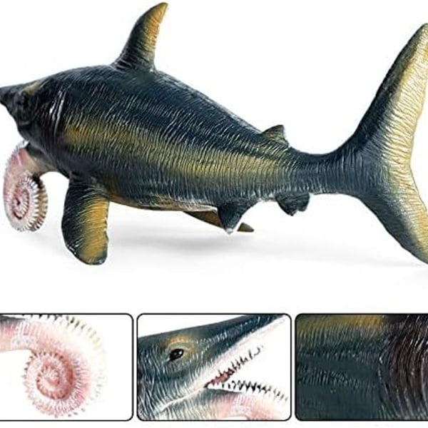 Stor hajleksak Helicoprion, olika marina djur hajfigur gjord av plast KLB