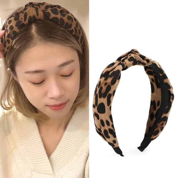 Leopard print hårbånd til kvinder og piger - brede stribede hårbånd KLB