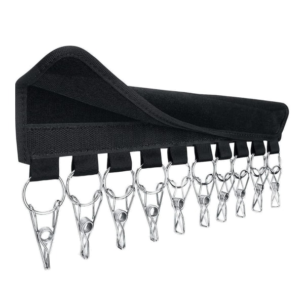 (2 stk. Svart) Hattehyller for Baseball Caps Hat Organizer Rack for Bedroom Closet Hanger og Display, 2-pakning 10 Hat Storage Clips for Hanging Caps