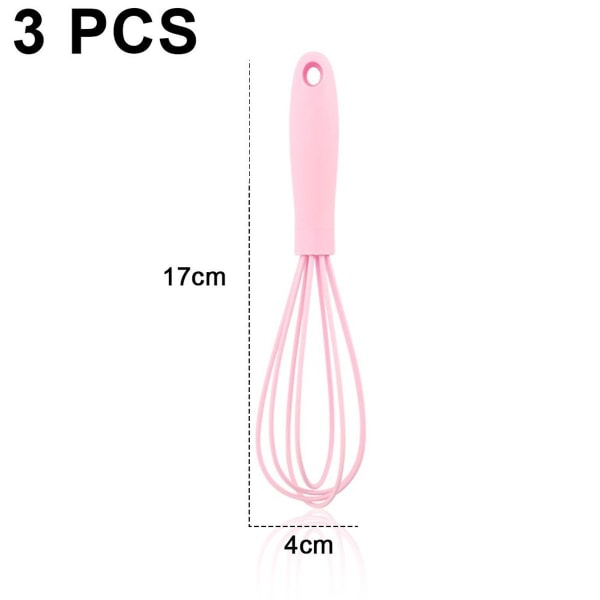 Silikonepiskeris, køkkenredskab, ballonformet æggepisker, perfekt pink