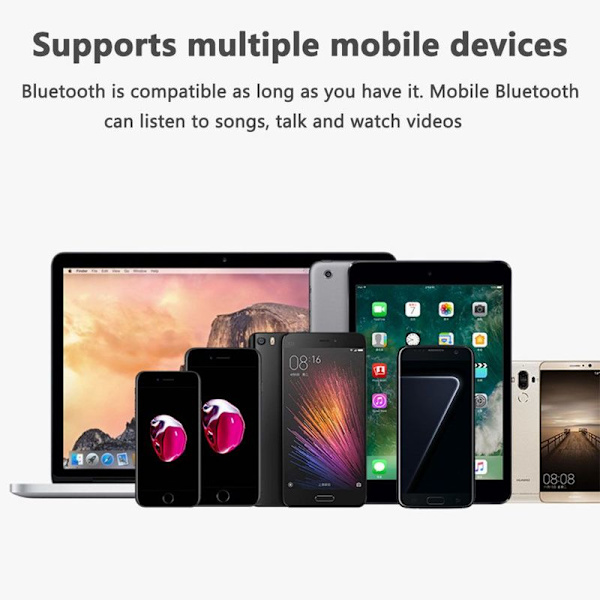 Bluetooth-hovedtelefoner, sportshovedtelefoner, vandtætte, 12 sorte