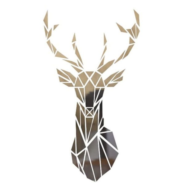 3D Mirror Deer Wall Stickers, Tredimensjonale Wall Stickers, Decals, DIY KLB