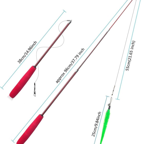 Kattelegetøj, Indtrækkelig tryllestav med 5 fjer til din kat og hendes KLB
