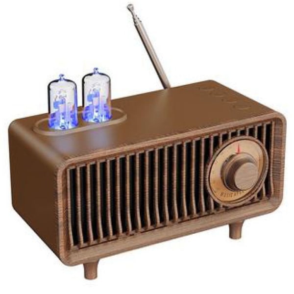Retro radio med Bluetooth, FM AM SW köksradio retro batteri radio bärbar