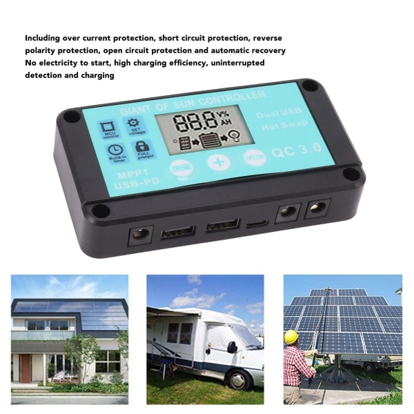 Solar charge controller dobbelt USB-udgang hurtigopladning solar KLB