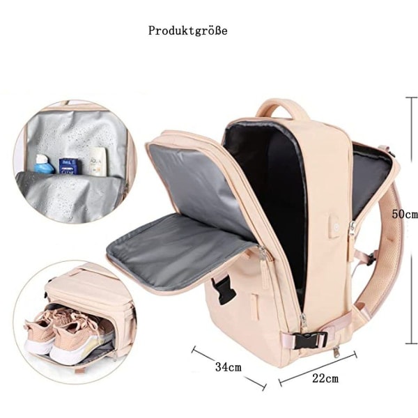 Stor resväska för kvinnor, handbagage, vandringsryggsäck,