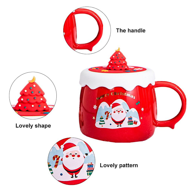 Keramisk julkaffemugg söt present 4 401-500ml KLB