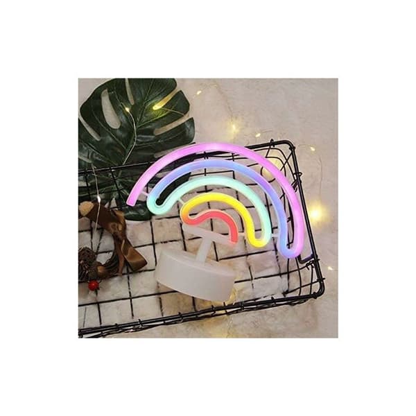 Neon LED Rainbow Nattlys med Base, Neon LED Lys KLB