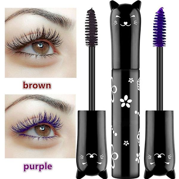 Kattøye Mascara Øyesminke Farge Mascara Vanntett Hurtigtørkende Lilla
