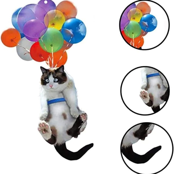 Kattbilshängande prydnader med färgglad ballong, kreativ bilhänge interiör KLB