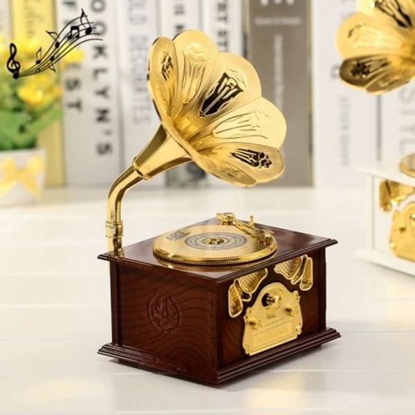 BY09 Retro Nostalgic Gramophone Music Box Ornament Sky City Music Box Random F