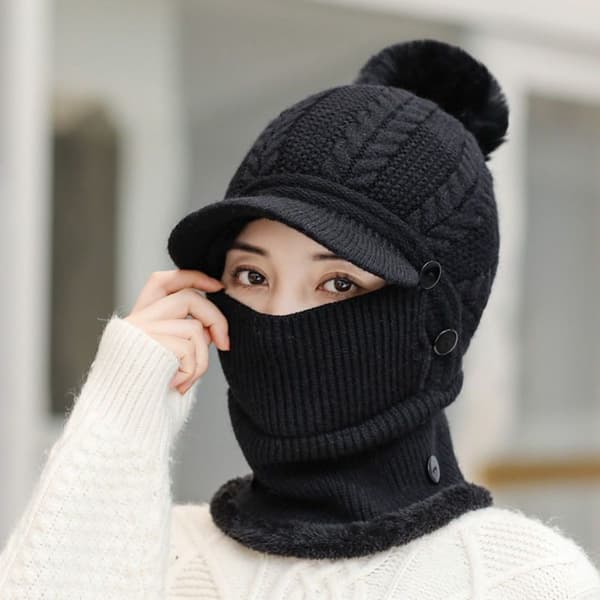 Bib one-piece varmt vadderad stickad métze 1 st.