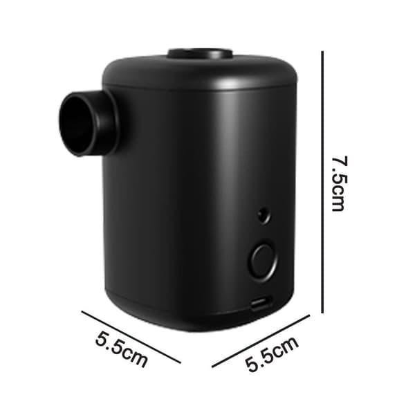 Ultra Mini Luftpumpe, Genopladelig, 4 Désen, Sort