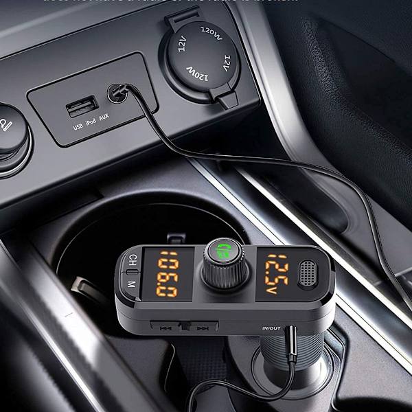 FM-sender, bil Bluetooth 5.0-adapter radio sender med dobbel USB KLB