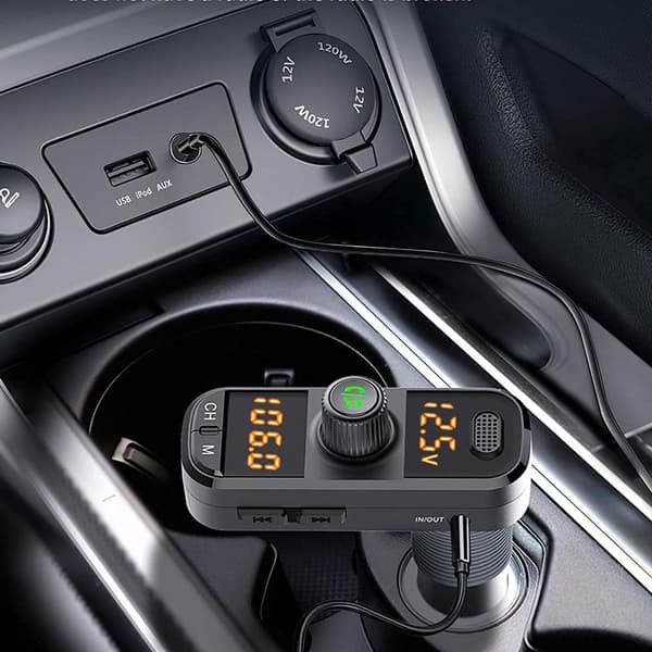 FM-sender, bil Bluetooth 5.0-adapter radiotransmitter med dobbelt USB KLB