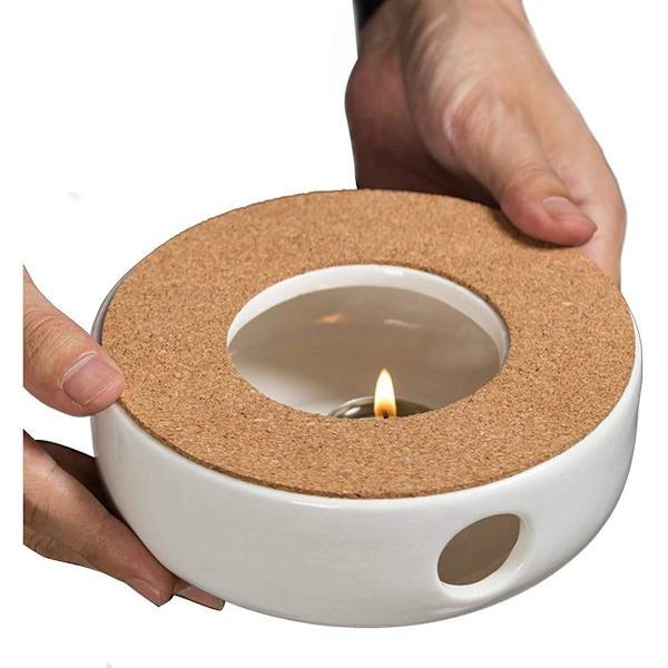 Støvchen tekande base, porcelæn varmeapparat, keramisk hvid te orm,
