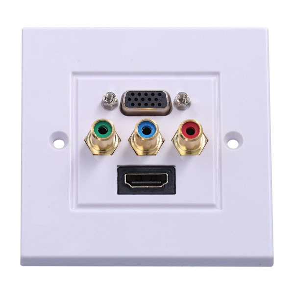 VGA + high-definition multimedia interface + 3RCA vægplade KLB