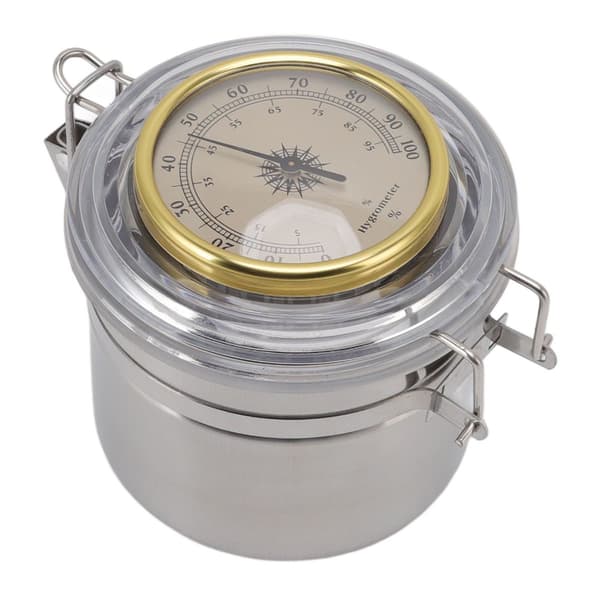 Cigar glas rustfrit stål silikone ring med hygrometer KLB