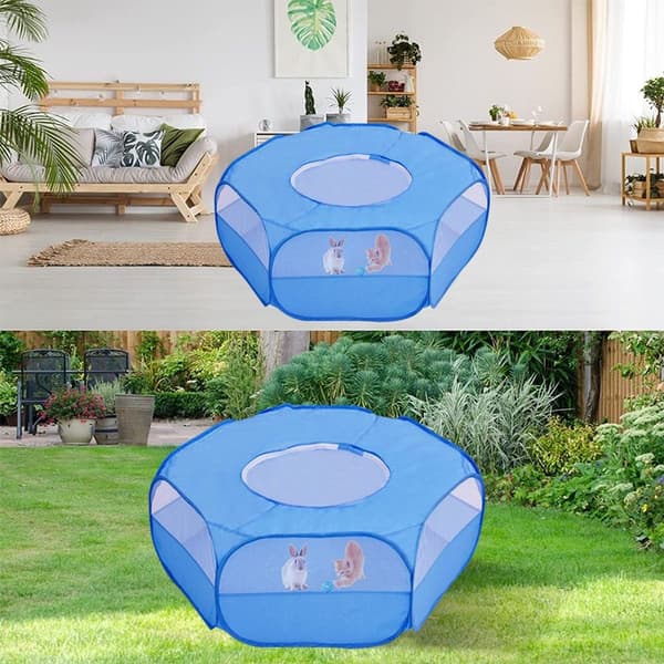 Liten dyrehage, pustende mesh visuell blå KLB